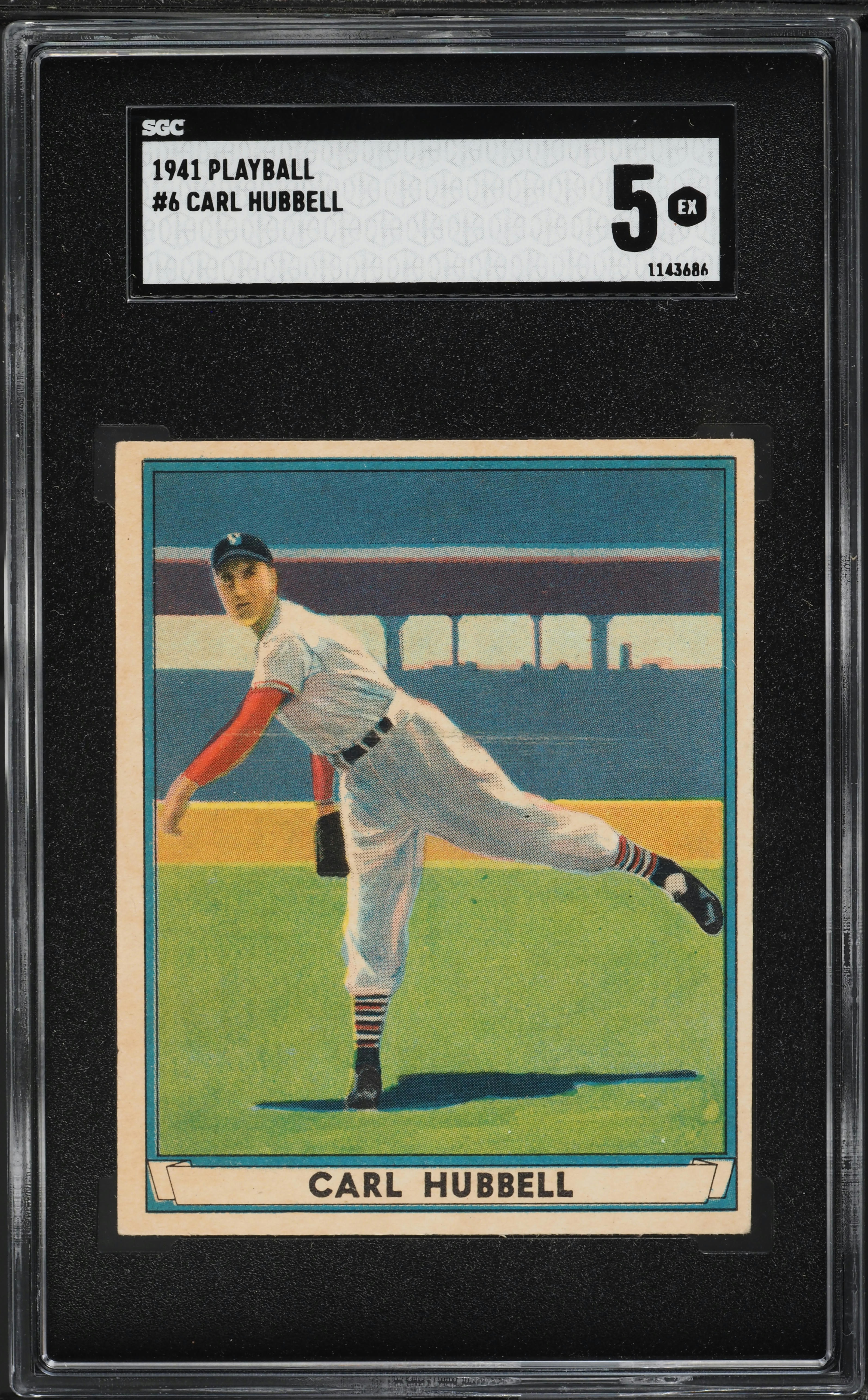1941 Play Ball Carl Hubbell #6 SGC 5 EX