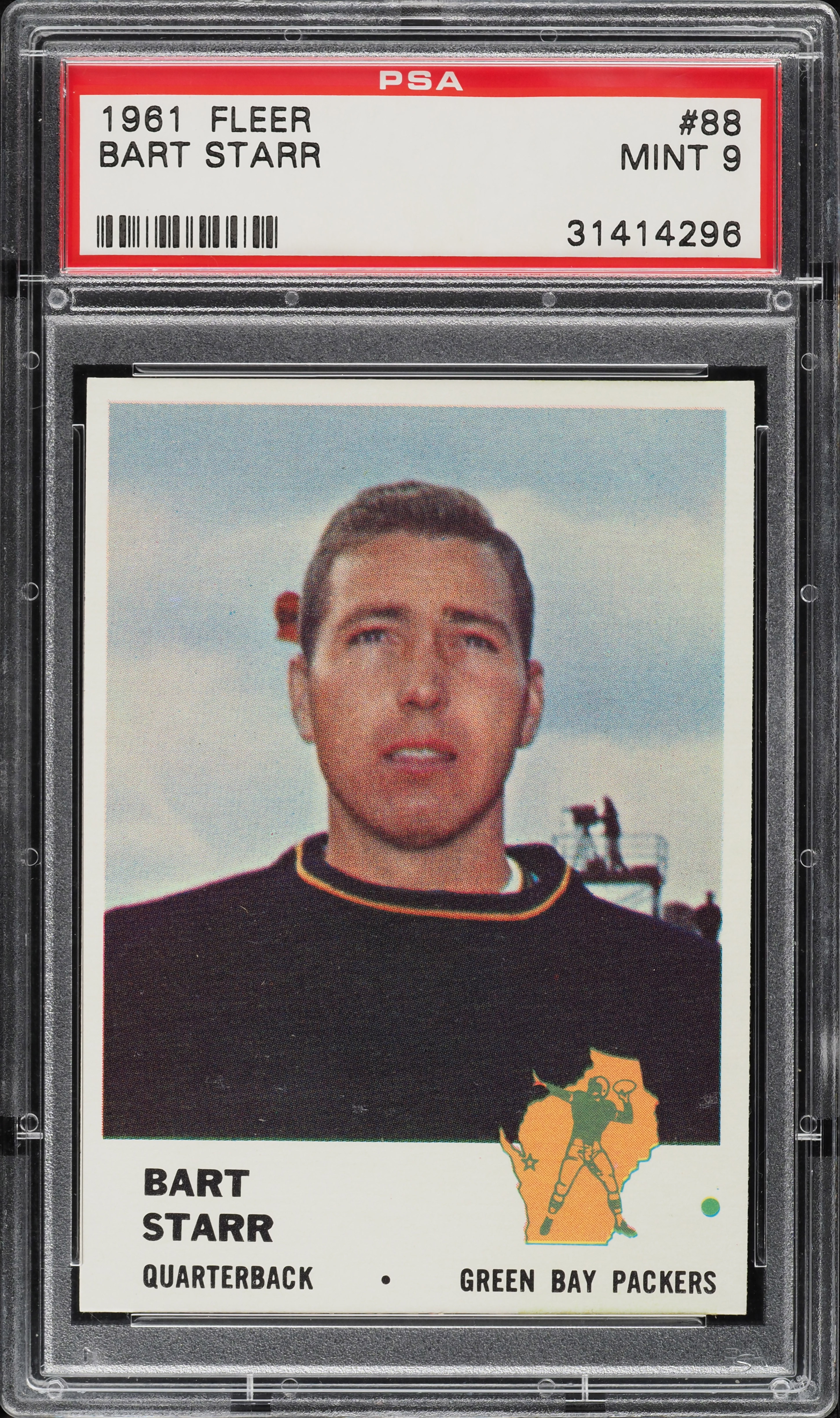 1961 Fleer Football Bart Starr #88 PSA 9 MINT