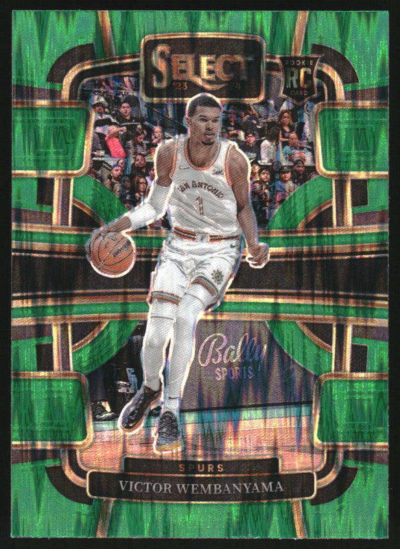 2023-24 Panini Select Green Shock Prizms #87 Victor Wembanyama RC