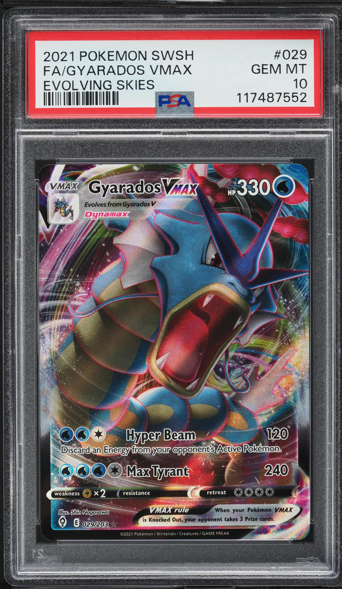2021 Pokemon Sword & Shield Evolving Skies Full Art Gyarados VMAX #29 PSA 10 GEM