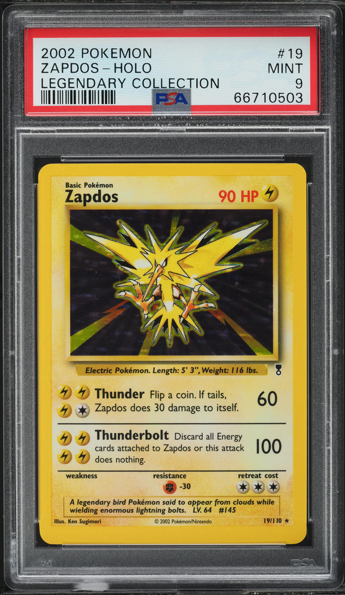 2002 Pokemon Legendary Collection Holo Zapdos #19 PSA 9 MINT
