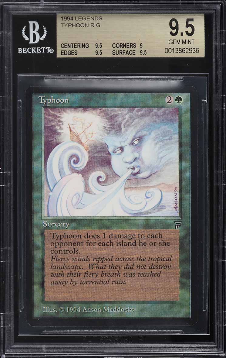 1994 Magic The Gathering MTG Legends Typhoon R G BGS 9.5 GEM MINT