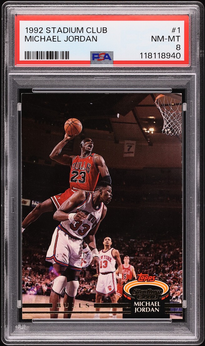 1992 Stadium Club Basketball Michael Jordan #1 PSA 8 NM-MT