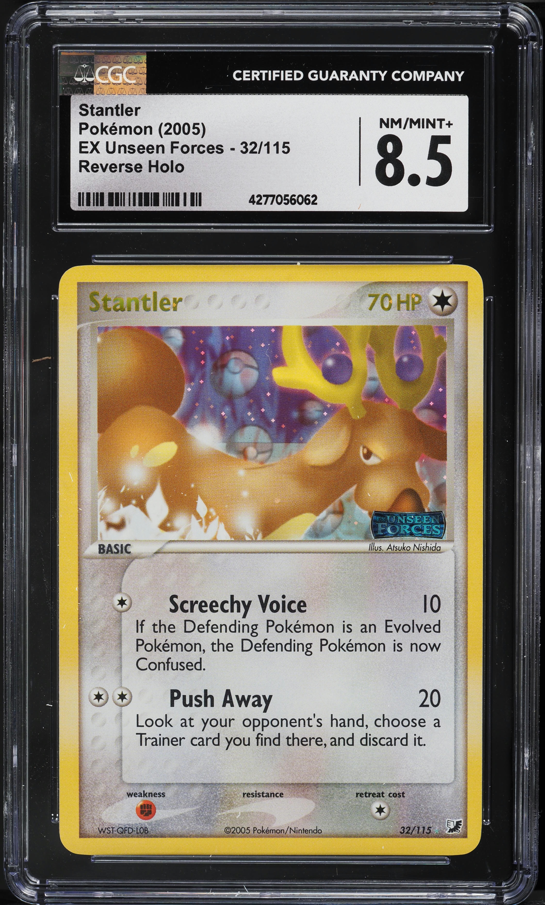 2005 Pokemon EX Unseen Forces Reverse Holo Stantler #32 CGC 8.5 NM-MT+