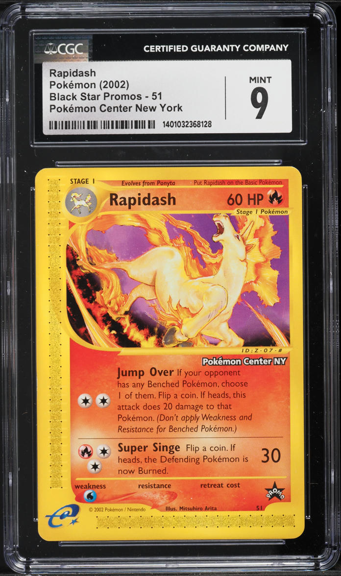 2002 Pokemon Black Star Promo PM Center New York Rapidash #51 CGC 9 MINT