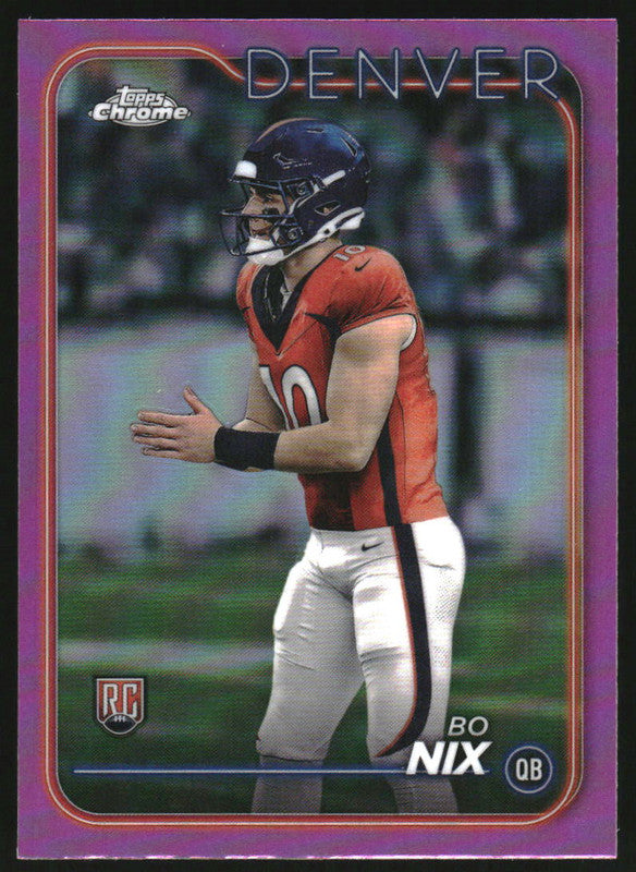 2024 Topps Chrome Pink Refractor #206 Bo Nix RC