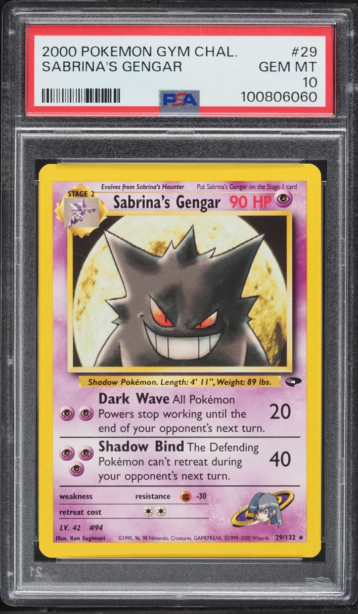 2000 Pokemon Gym Challenge Sabrina's Gengar #29 PSA 10 GEM MINT