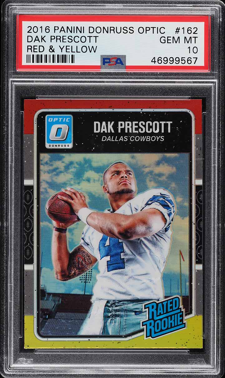 2016 Donruss Optic Red Yellow Dak Prescott ROOKIE #162 PSA 10 GEM MINT