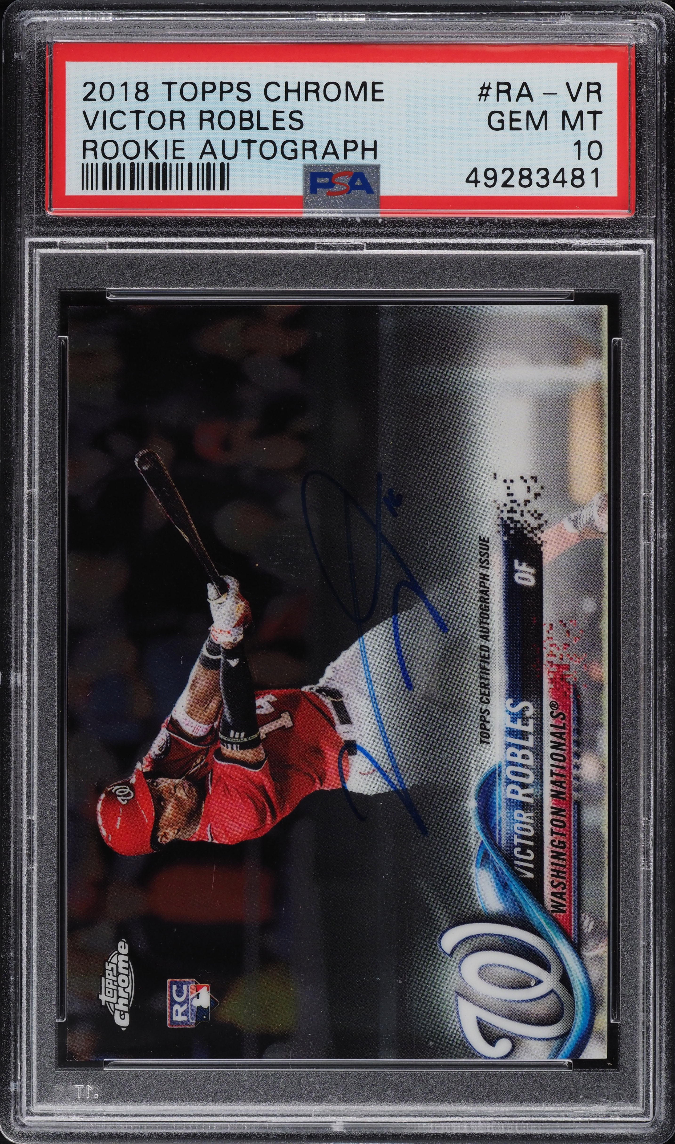 2018 Topps Chrome Victor Robles ROOKIE RC AUTO #RA-VR PSA 10 GEM MINT