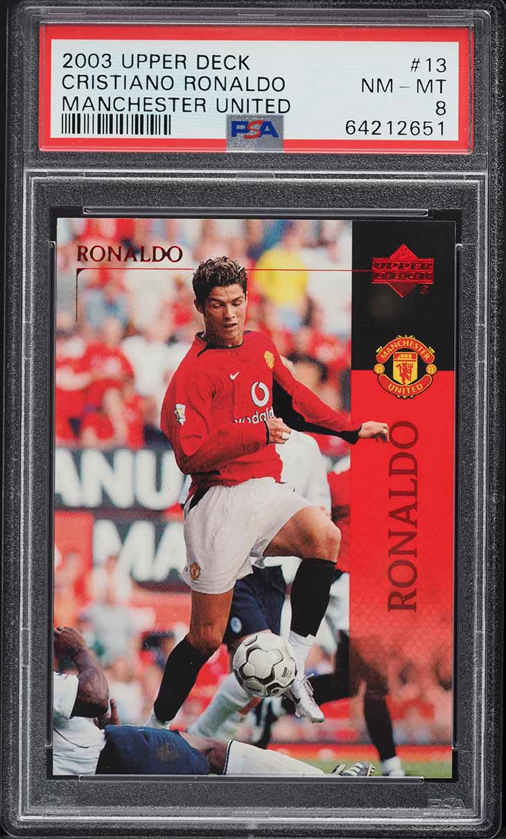 2003 Upper Deck Manchester United Cristiano Ronaldo ROOKIE #13 PSA 8 NM-MT