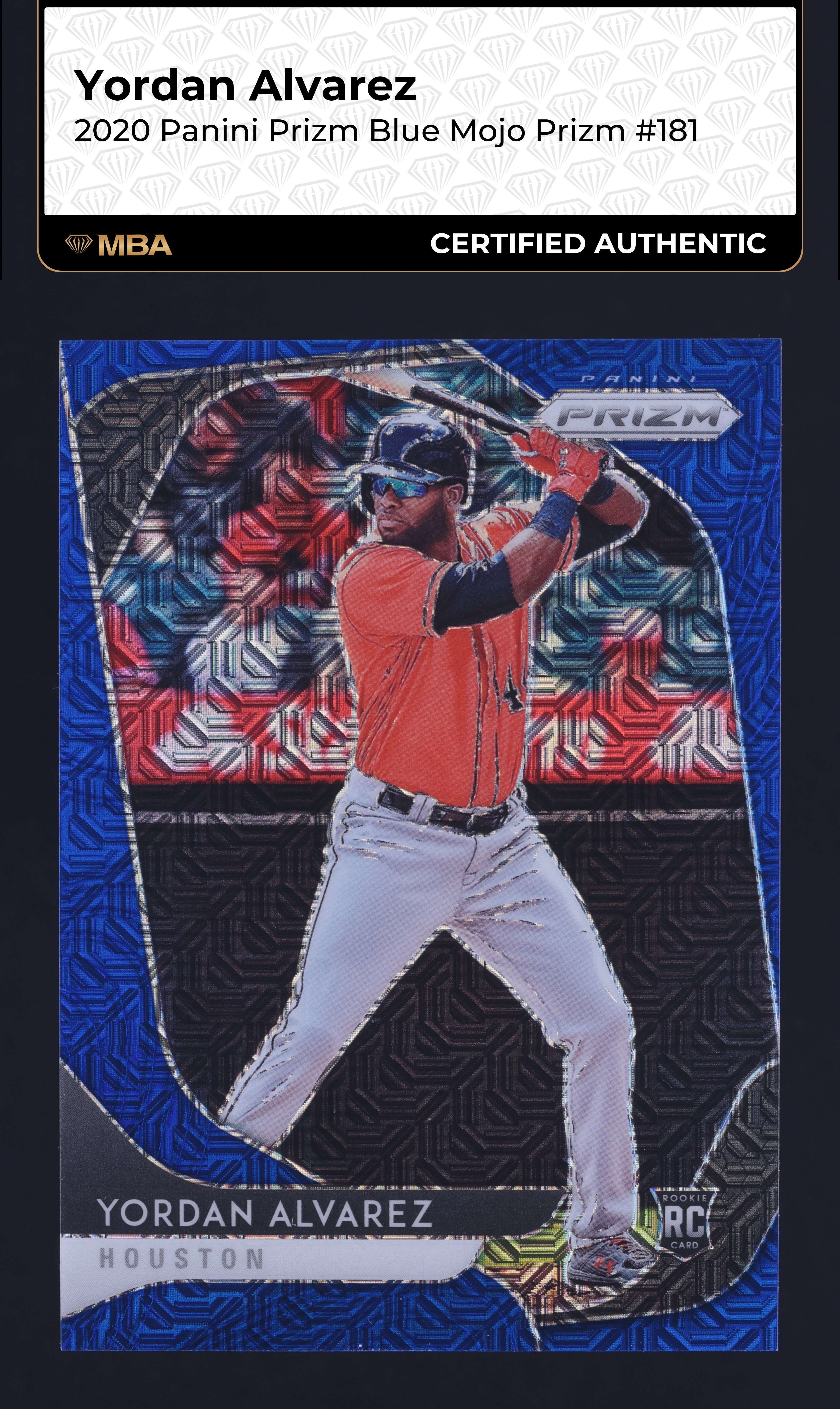 2020 Panini Prizm Blue Mojo Yordan Alvarez ROOKIE /175 #181 MBA AUTH