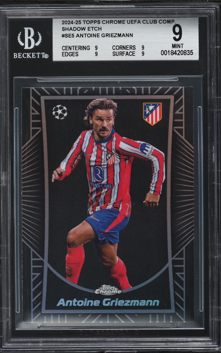 2024 Topps Chrome UEFA Competitions Shadow Etch Antoine Griezmann #SE5 BGS 9