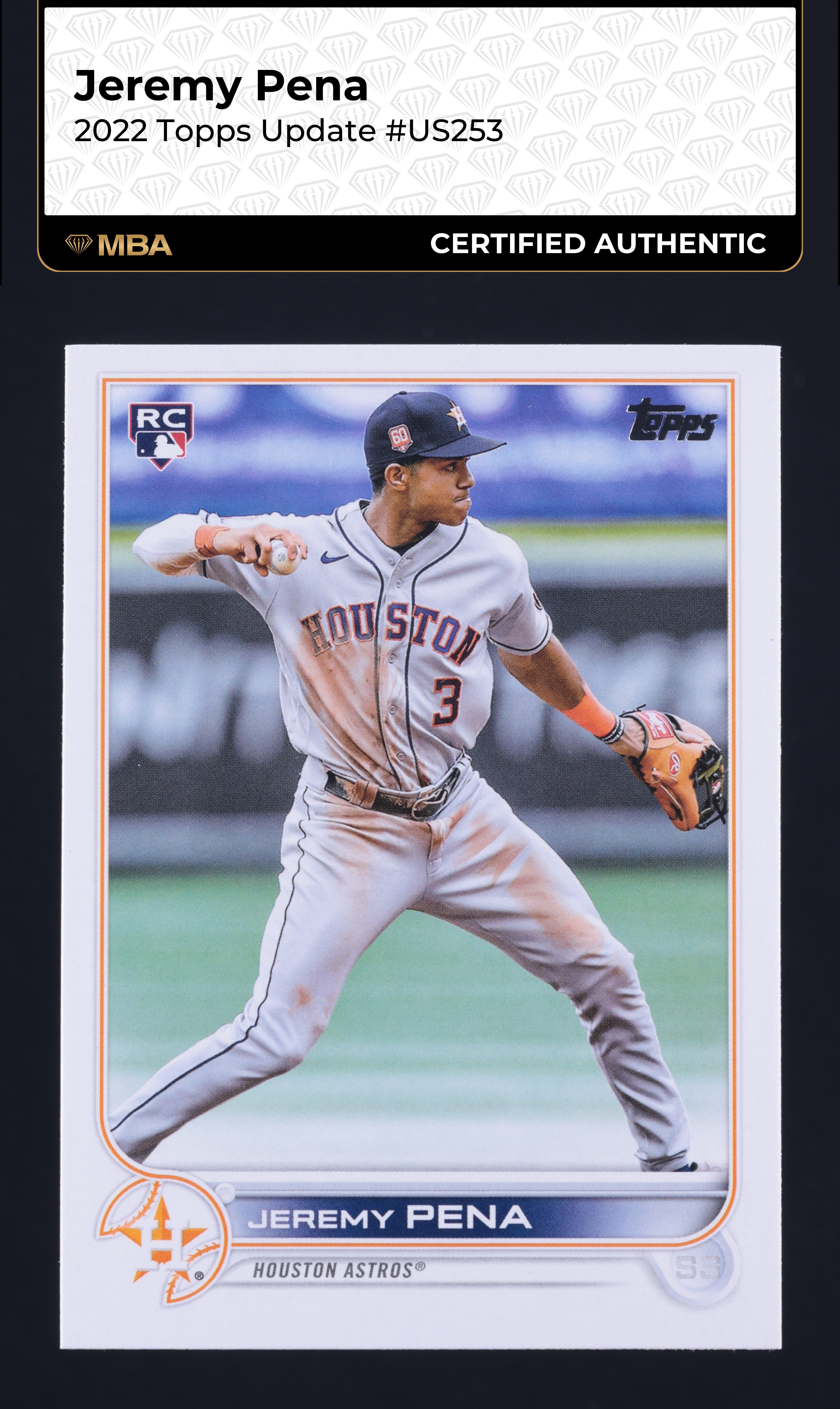 2022 Topps Update Jeremy Pena ROOKIE #US253 MBA AUTH