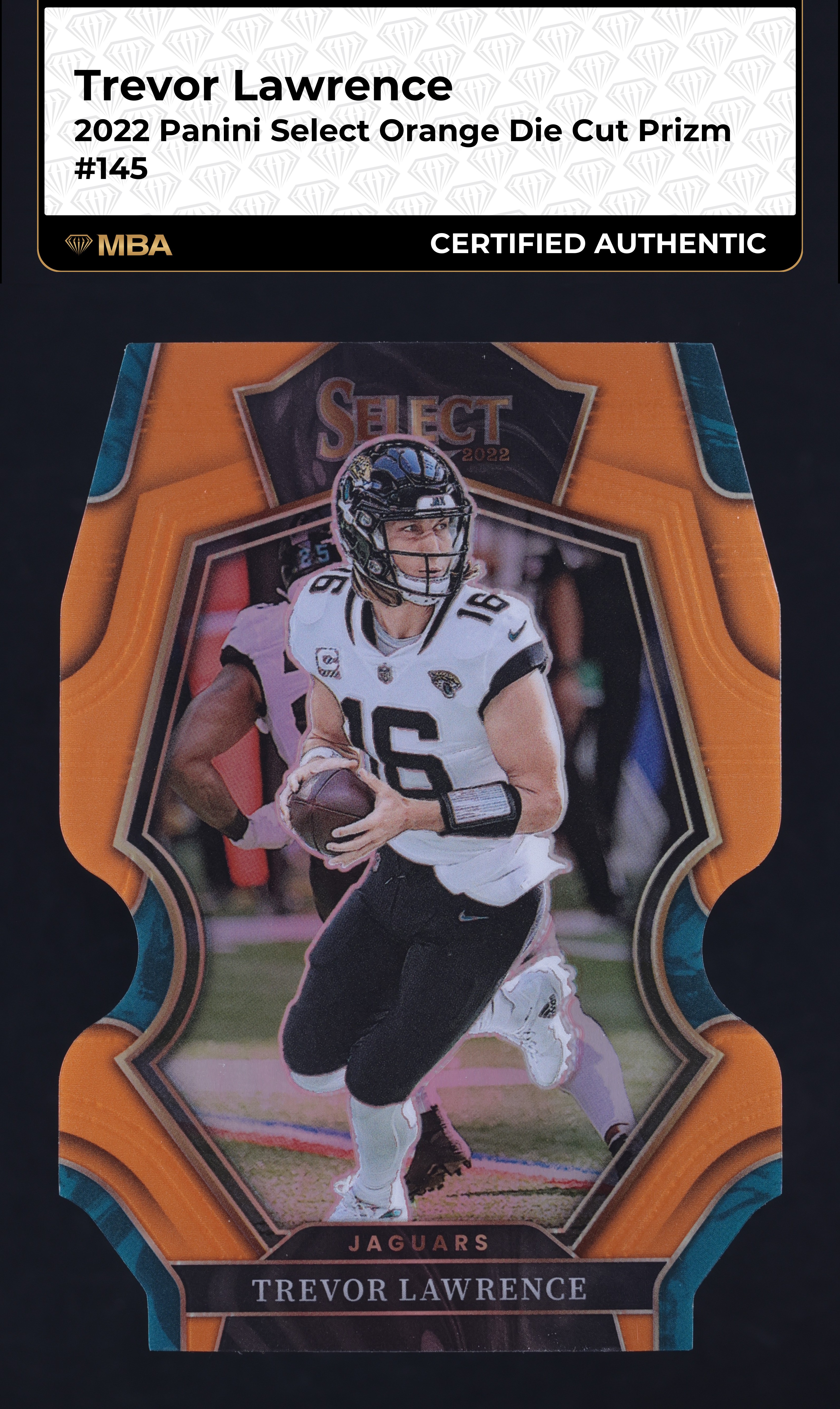 2022 Select Premier Level Orange Die-Cut Trevor Lawrence /199 #145 MBA AUTH