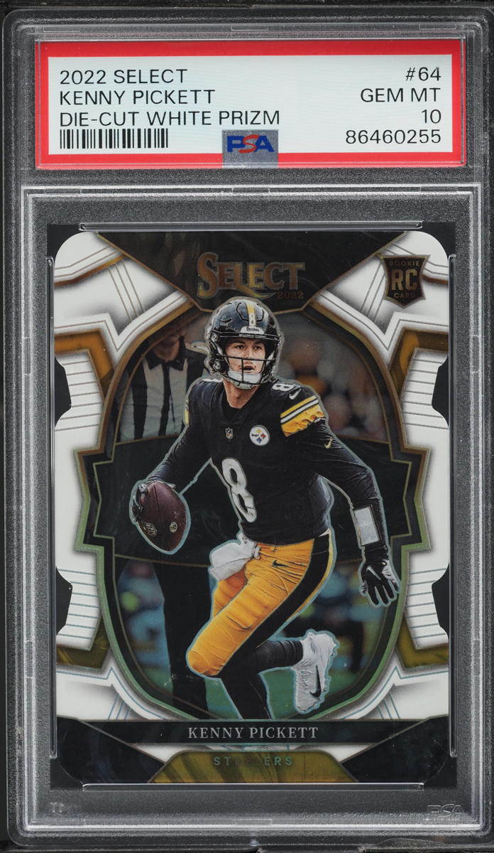 2022 Select Concourse Die-Cut White Prizm Kenny Pickett ROOKIE /99 #64 PSA 10