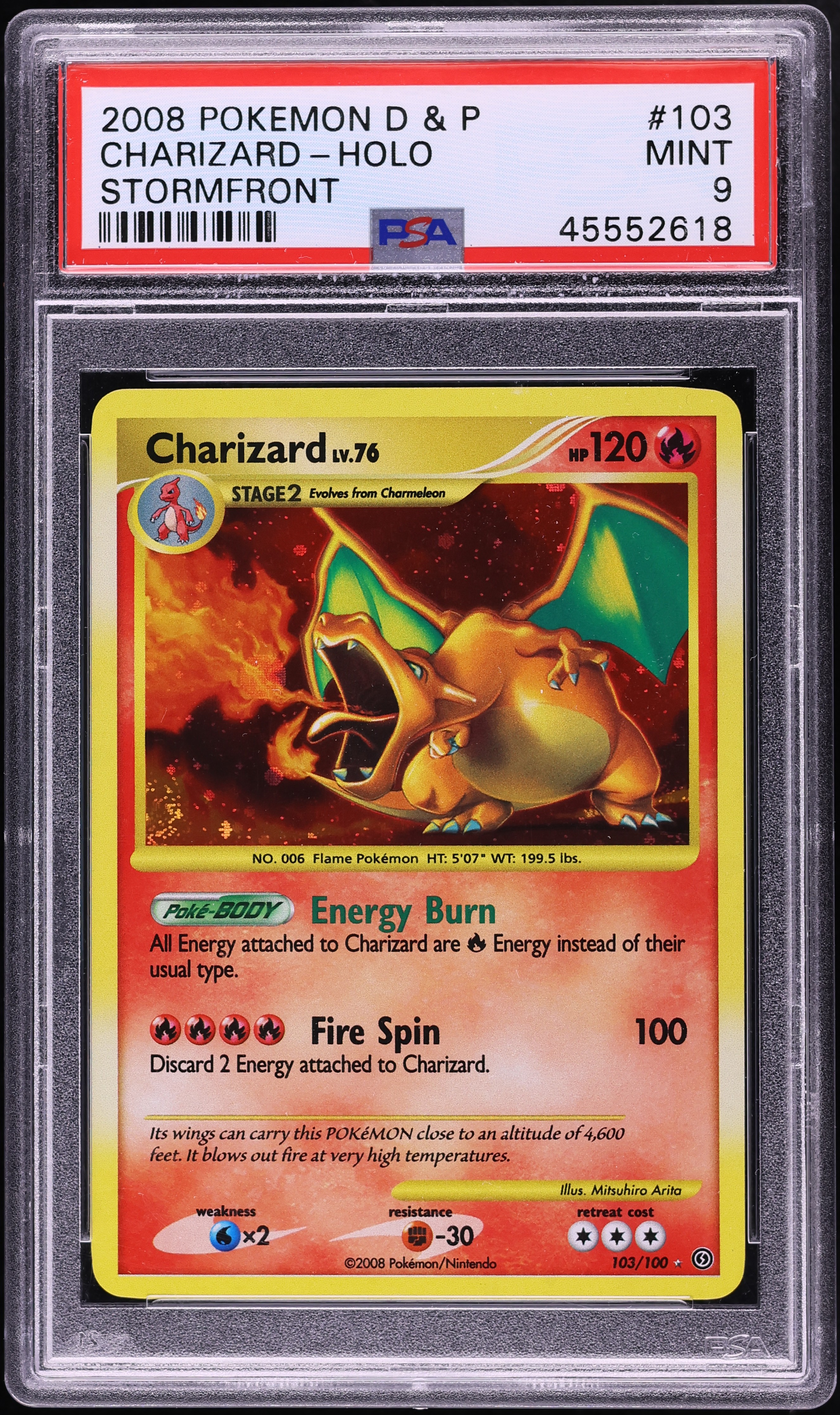 2008 Pokemon Diamond & Pearl Stormfront Holo Charizard #103 PSA 9 MINT