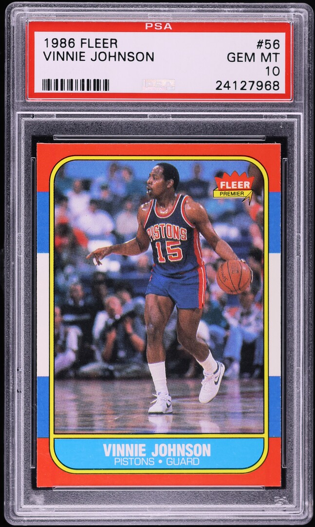 1986 Fleer Basketball Vinnie Johnson #56 PSA 10 GEM MINT