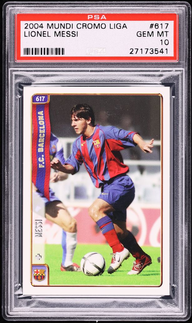 2004 Mundi Cromo Liga Lionel Messi ROOKIE #617 PSA 10 GEM MINT