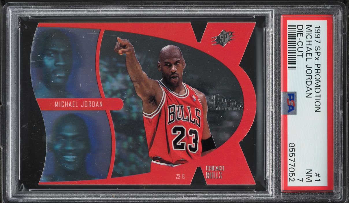 1997 SPx Promotion Die-Cut Michael Jordan #1 PSA 7 NRMT