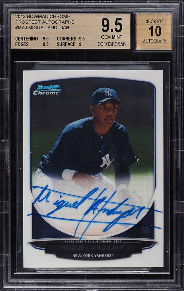 2013 Bowman Chrome Miguel Andujar PROSPECT AUTO #BCA-MAJ BGS 9.5 GEM MINT