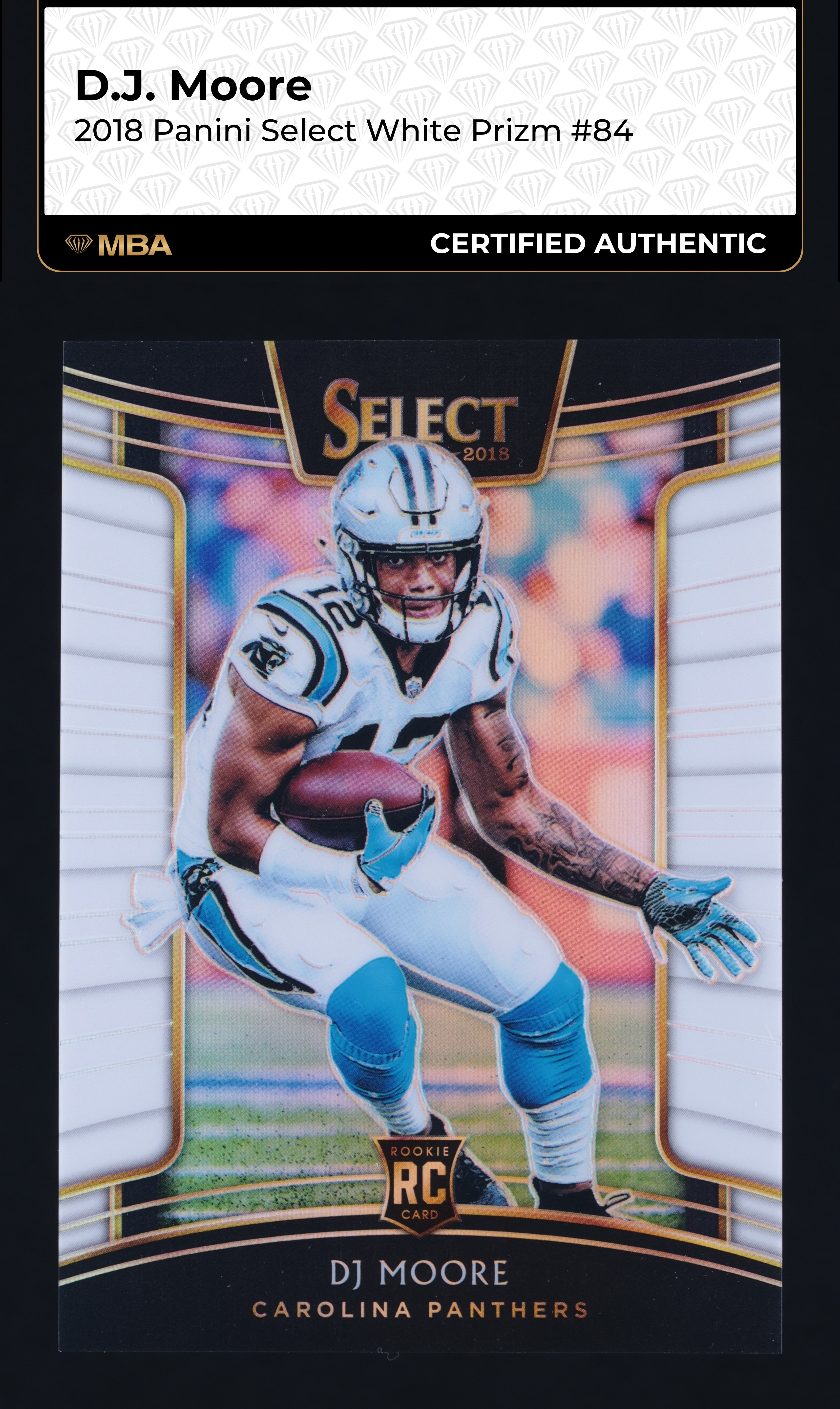 2018 Select Concourse White Prizm D.J. Moore ROOKIE /75 #84 MBA AUTH