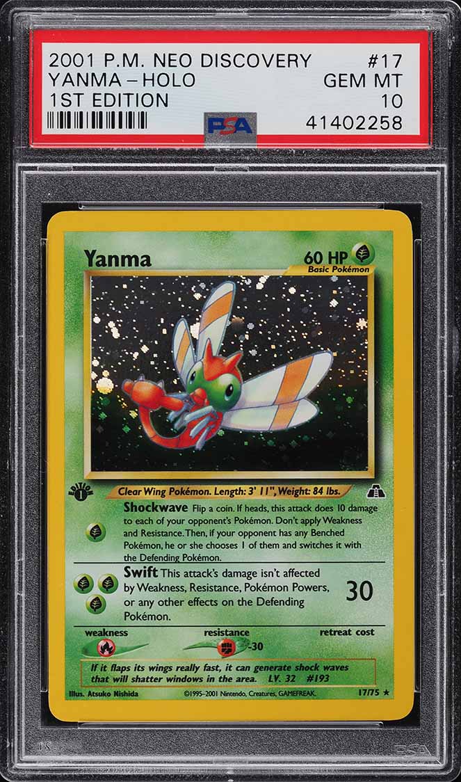 2001 Pokemon Neo Discovery 1st Edition Holo Yanma #17 PSA 10 GEM MINT