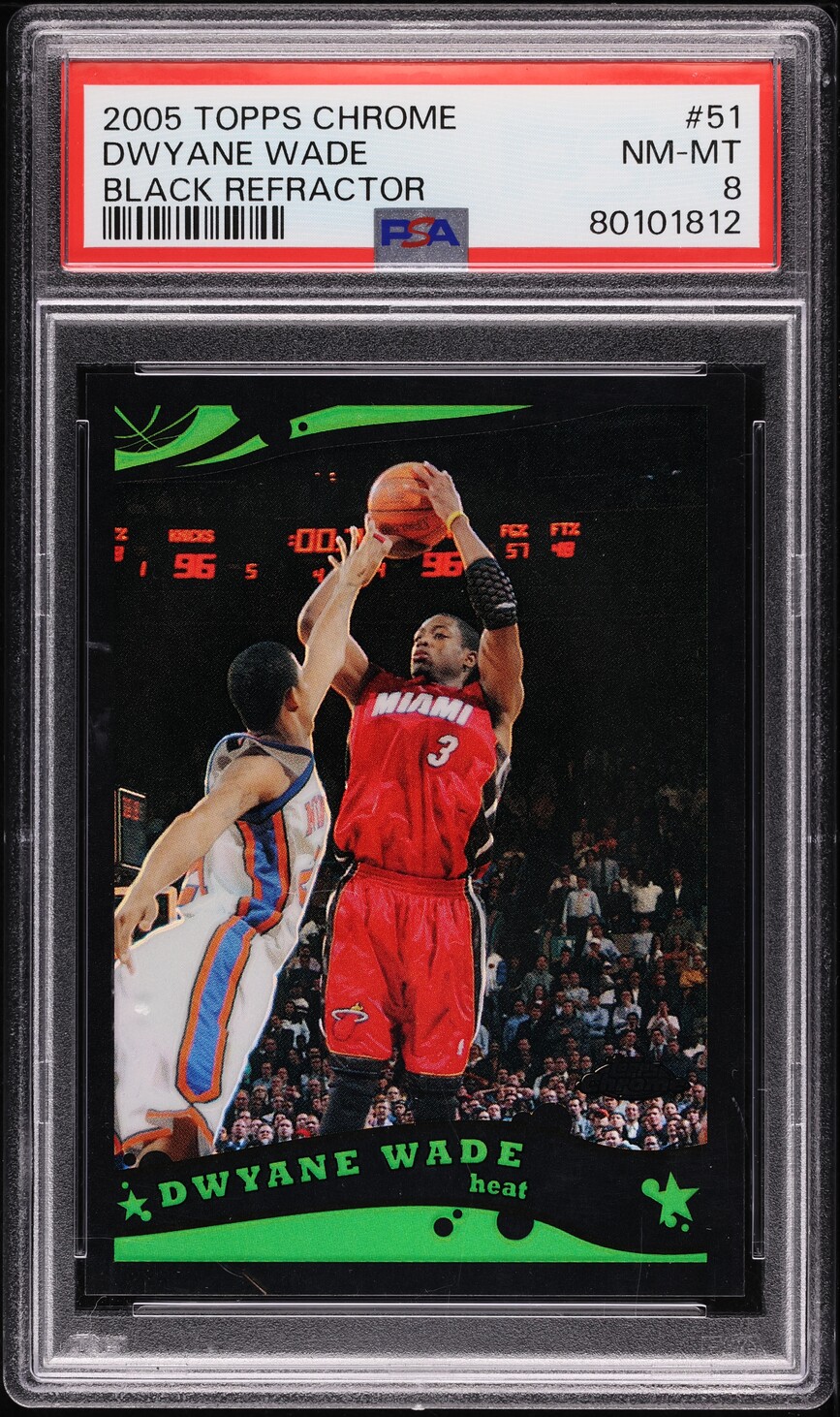 2005 Topps Chrome Black Refractor Dwyane Wade /399 #51 PSA 8 NM-MT