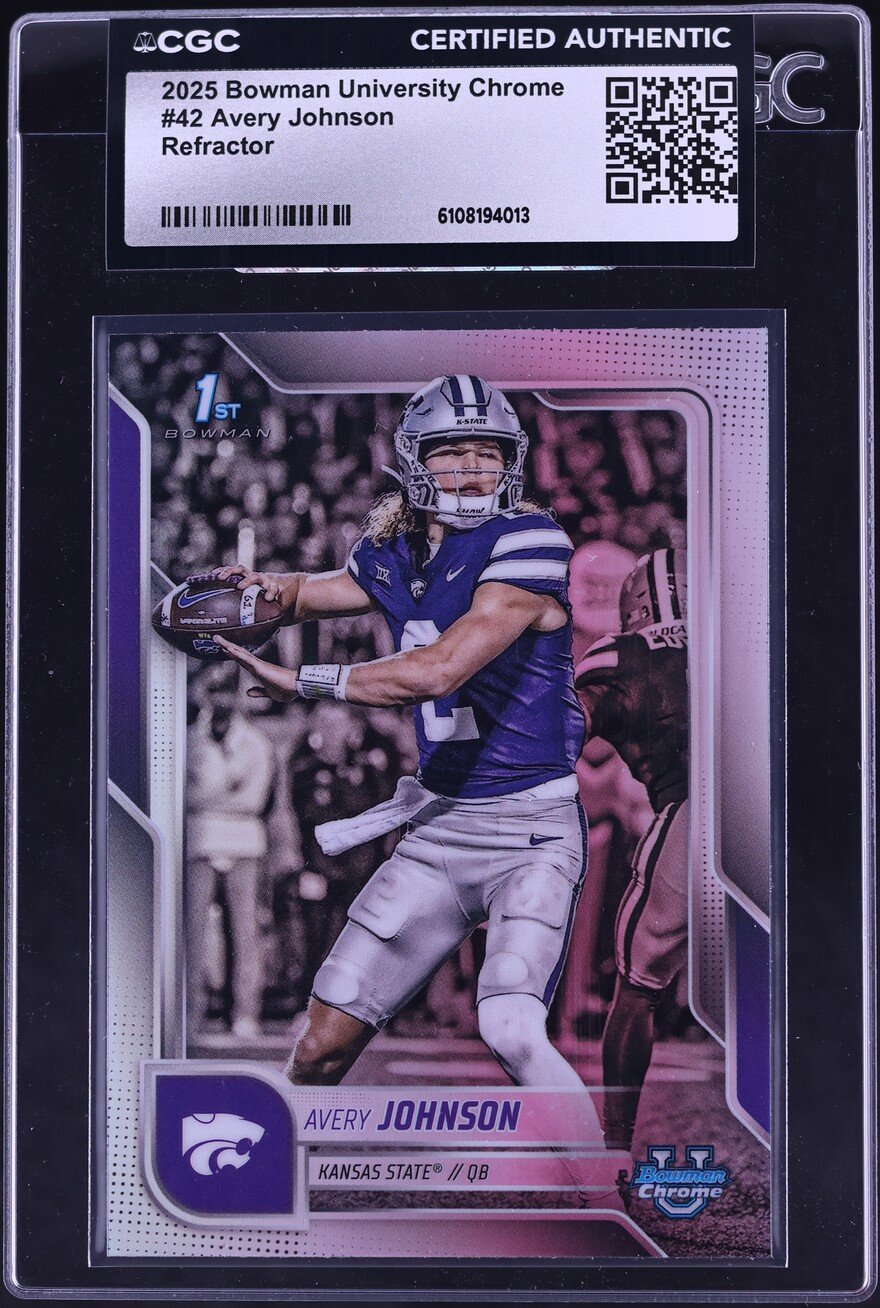 Avery Johnson #42 2025 Bowman University Chrome Sapphire Football