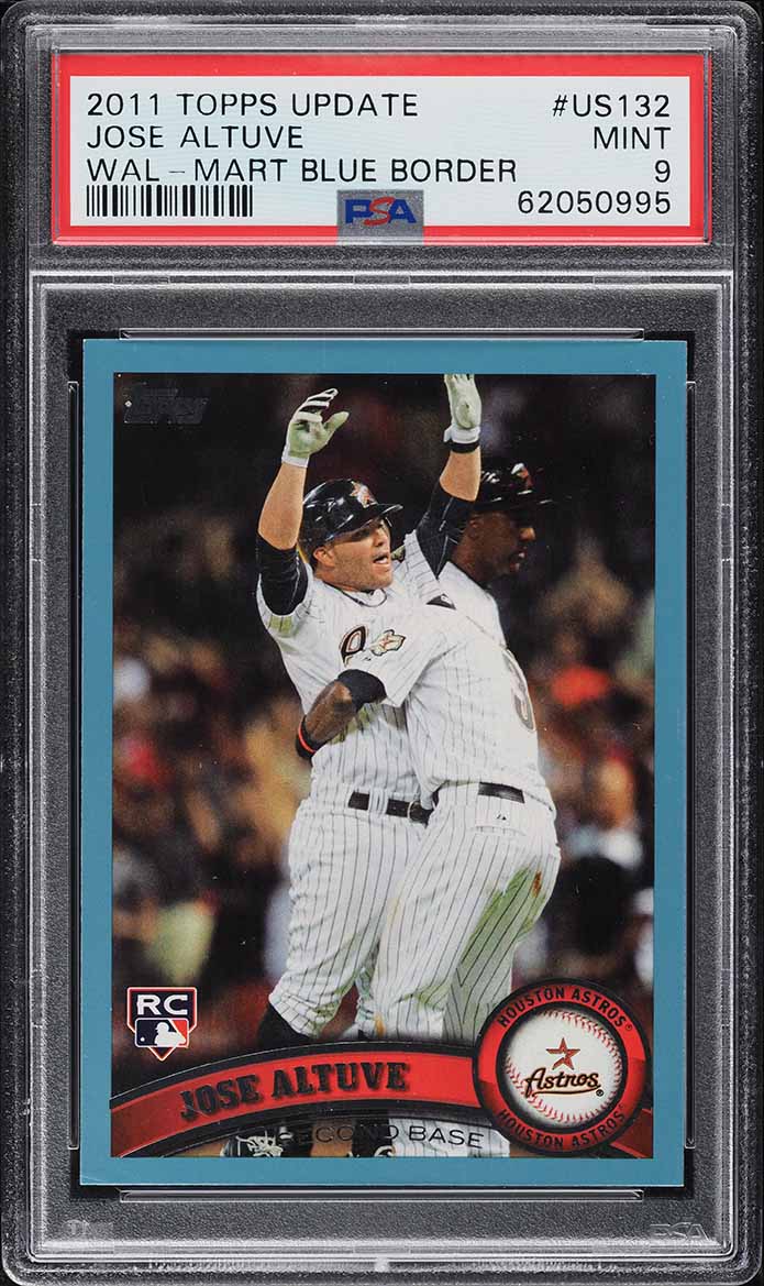 2011 Topps Update Wal-Mart Blue Border Jose Altuve ROOKIE #US132 PSA 9 MINT