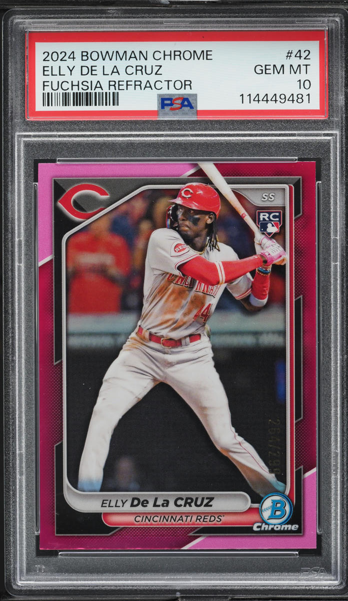 2024 Bowman Chrome Fuchsia Refractor Elly De La Cruz ROOKIE /299 #42 PSA 10 GEM