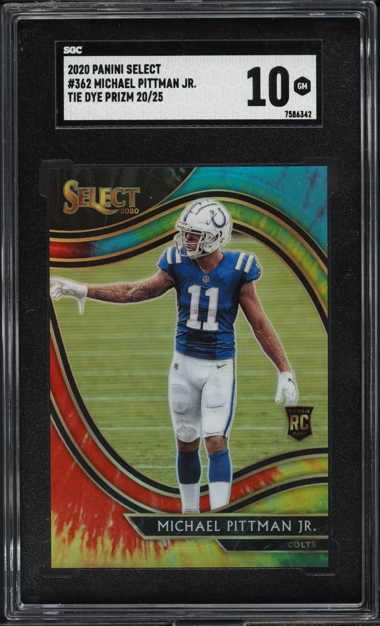 2020 Select Field Level Tie Dye Prizm Michael Pittman Jr. ROOKIE /25 #362 SGC 10