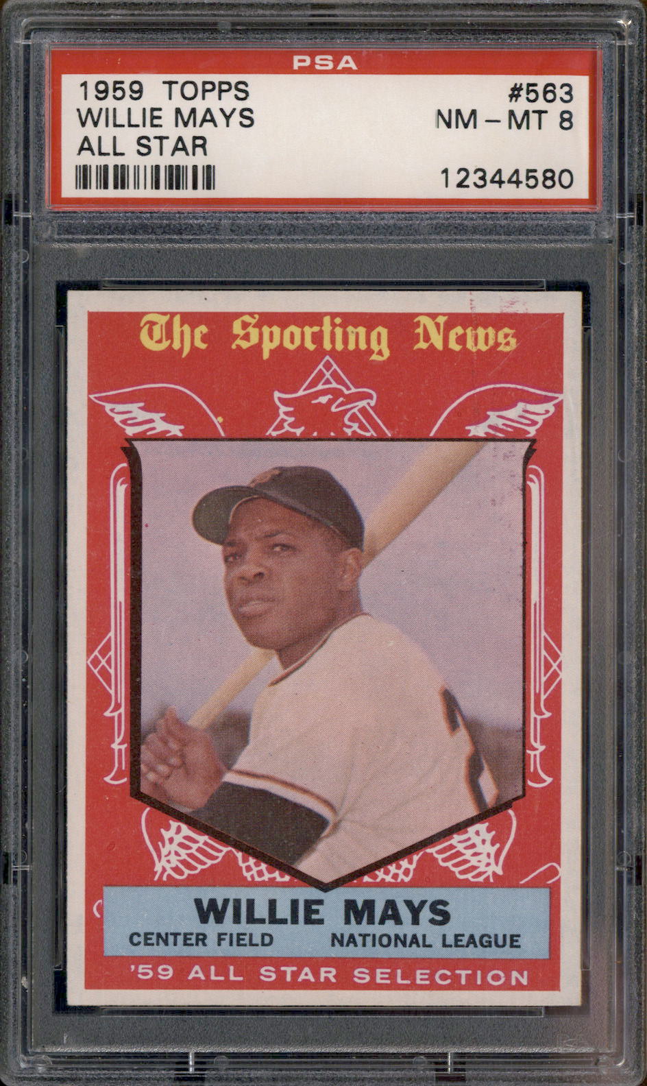 1959 Topps All-Star #563 Willie Mays PSA 8