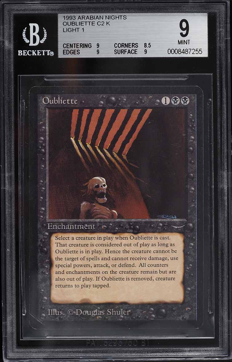1993 Magic The Gathering MTG Arabian Nights Oubliette Light 1 C2 K BGS 9 MINT