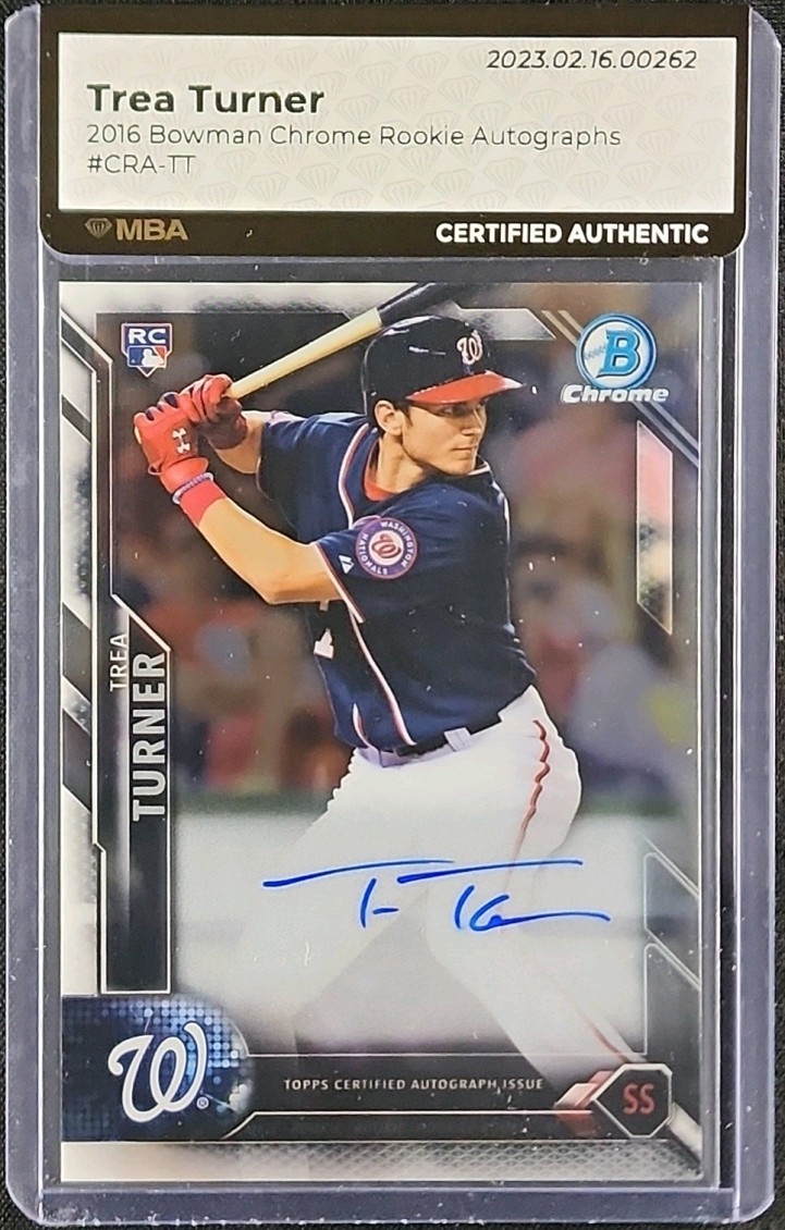 2016 Bowman Chrome Autographs Trea Turner ROOKIE AUTO #CRA-TT MBA AUTH