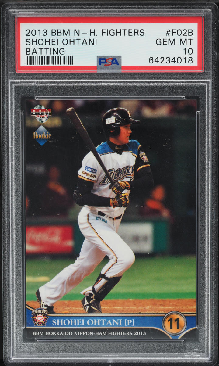 2013 BBM Hokkaido Nippon Ham Fighters Batting Shohei Ohtani ROOKIE #F02B PSA 10