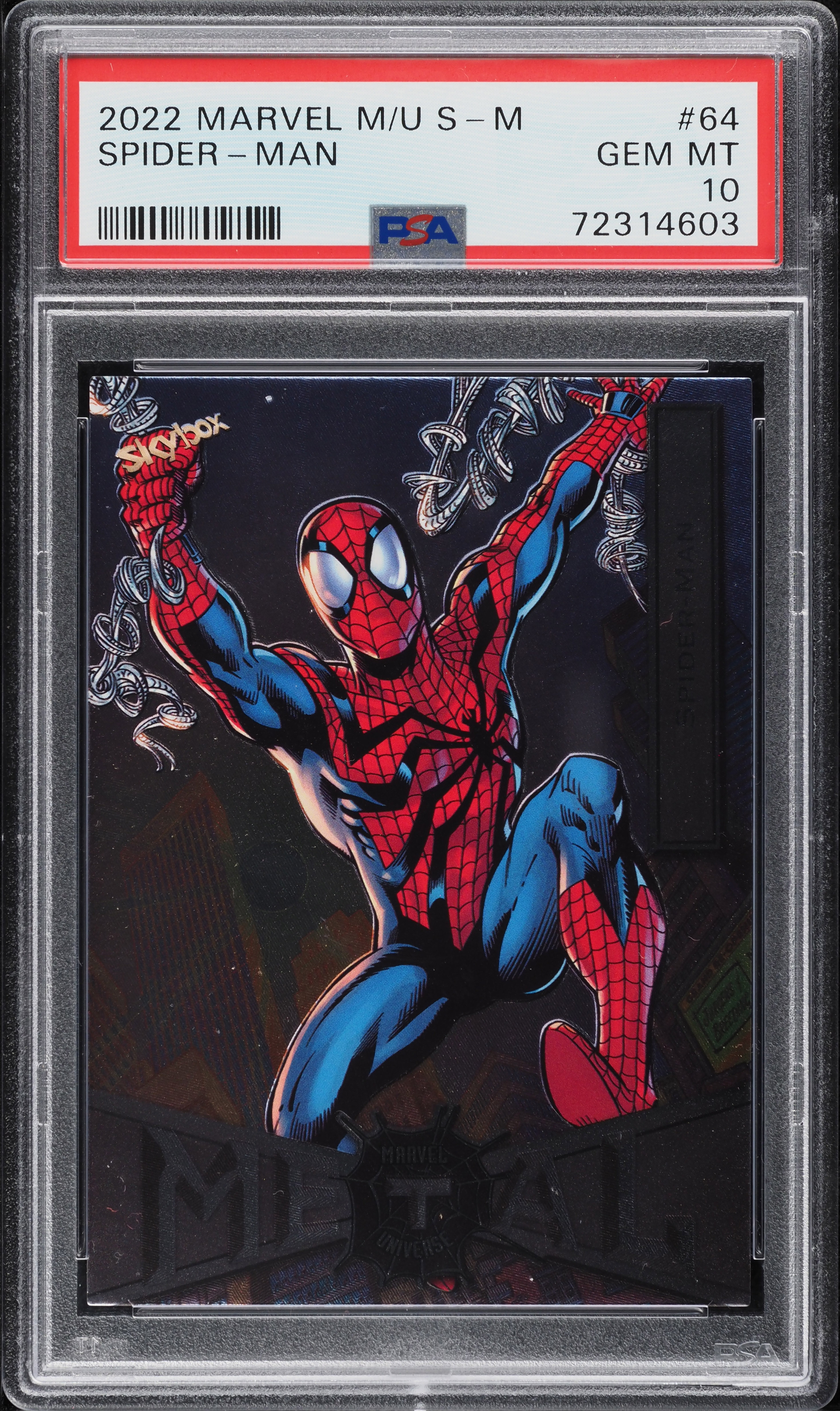 2022 Marvel Metal Universe Spider-Man Spider-Man #64 PSA 10 GEM