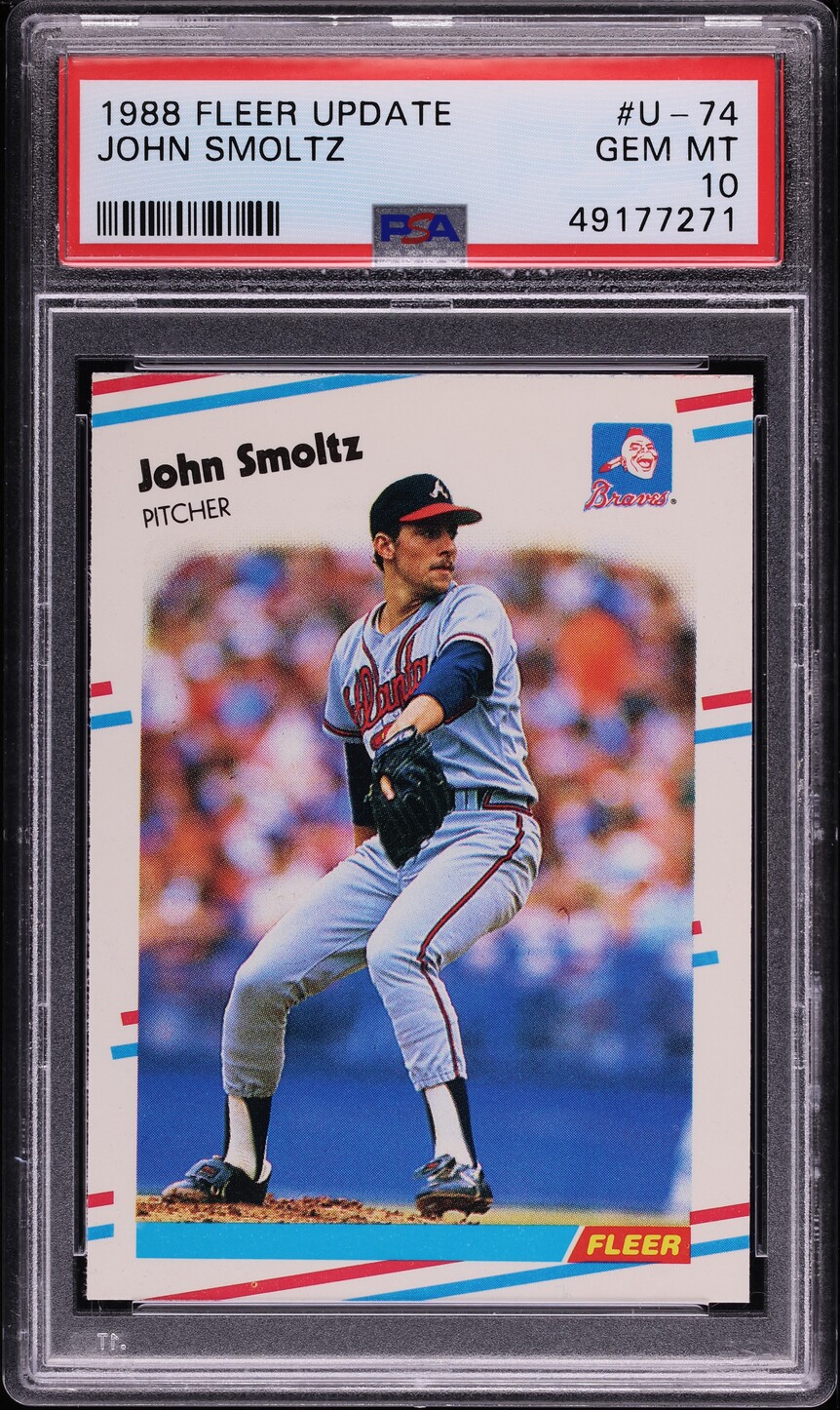 1988 Fleer Update John Smoltz ROOKIE #U-74 PSA 10 GEM MINT