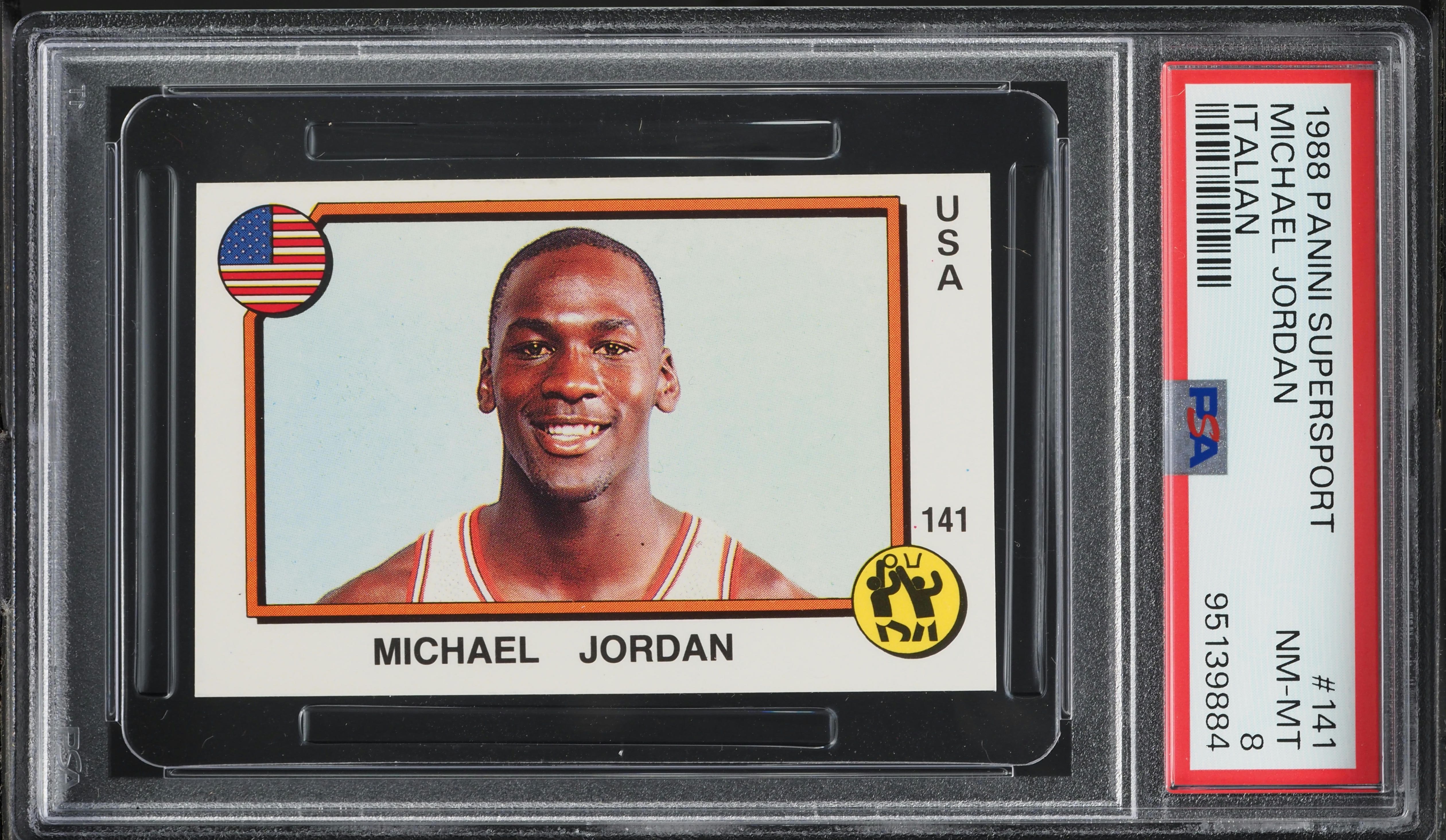 1988 Panini Supersport Italian Michael Jordan #141 PSA 8 NM-MT