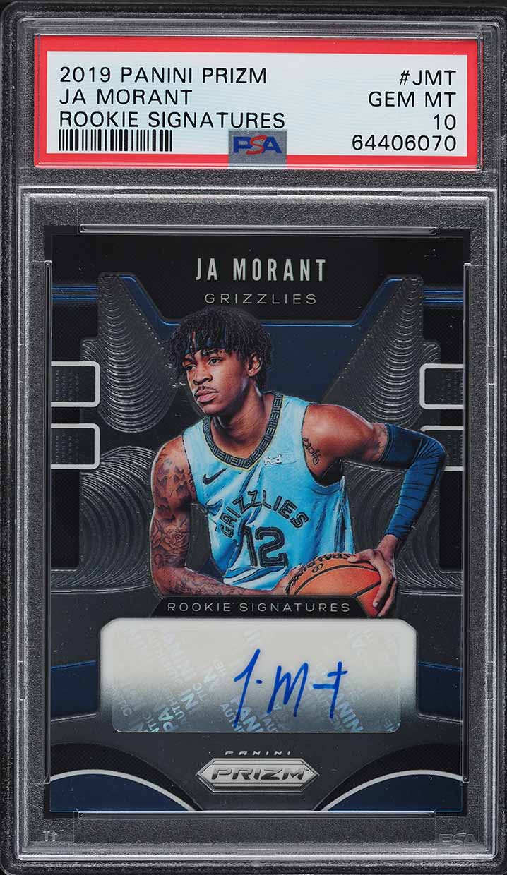 2019 Panini Prizm Signatures Ja Morant ROOKIE AUTO #RS-JMT PSA 10 GEM MINT
