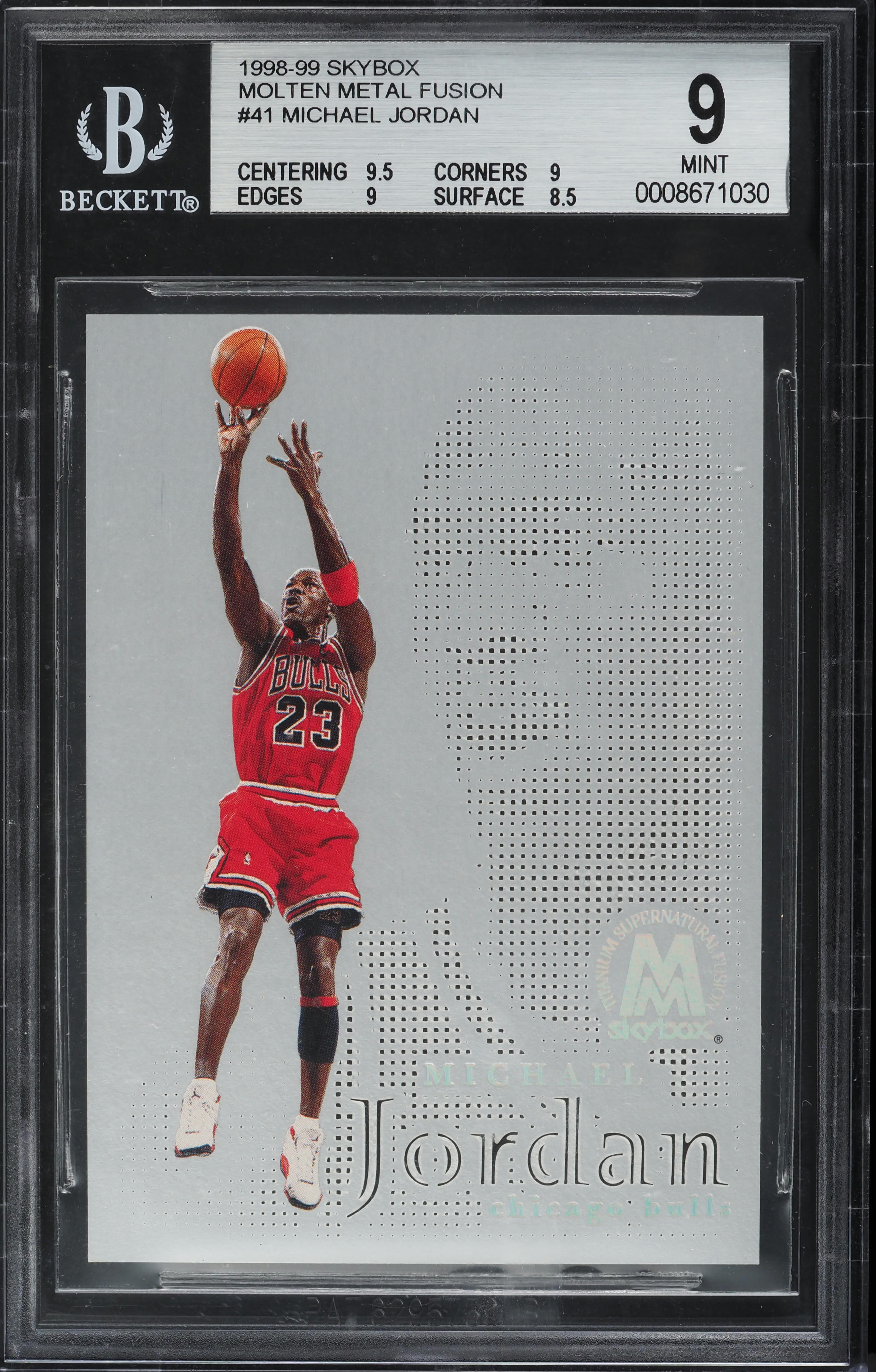 1998 Skybox Molten Metal Fusion Michael Jordan /250 #41 BGS 9 MINT
