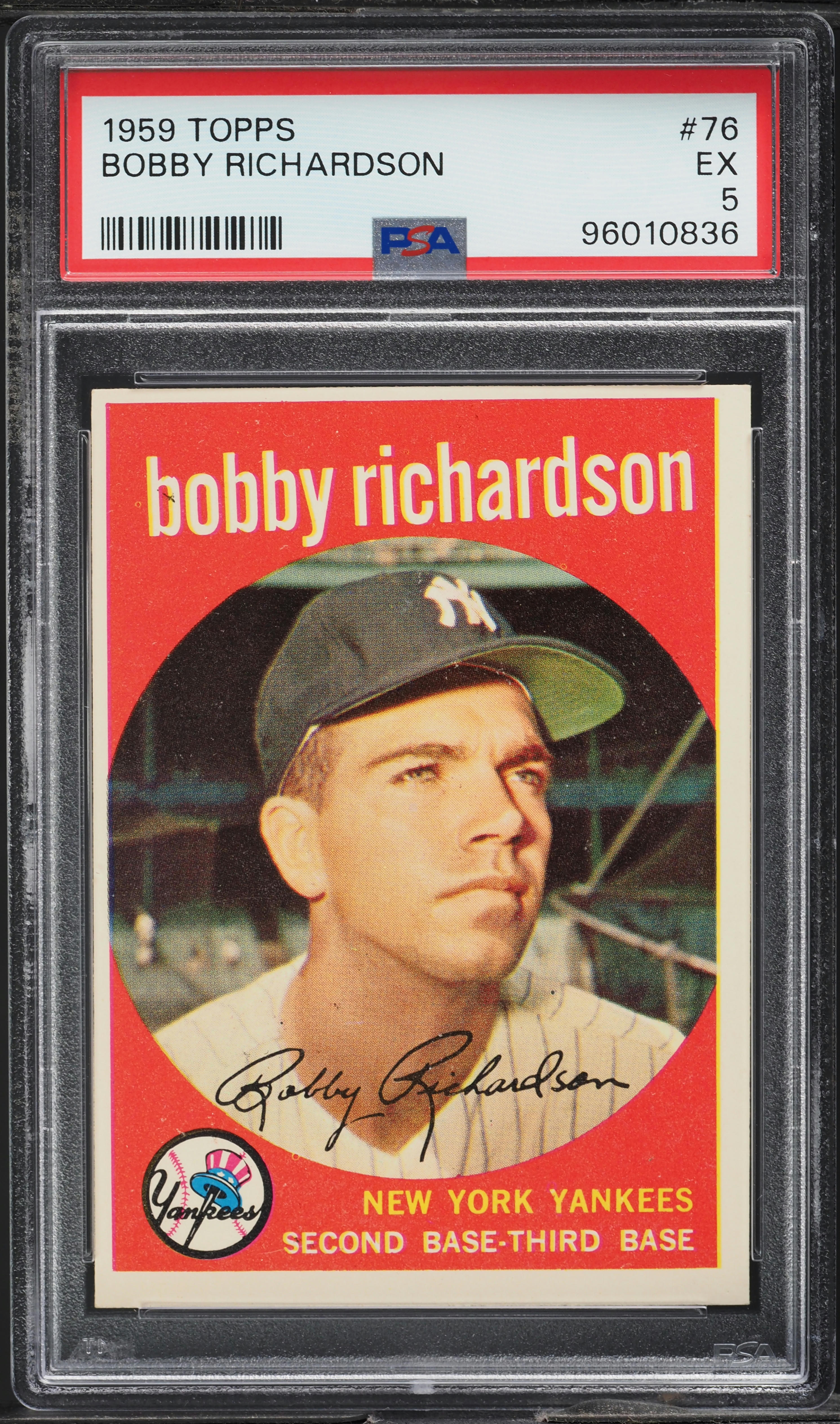 1959 Topps Bobby Richardson #76 PSA 5 EX