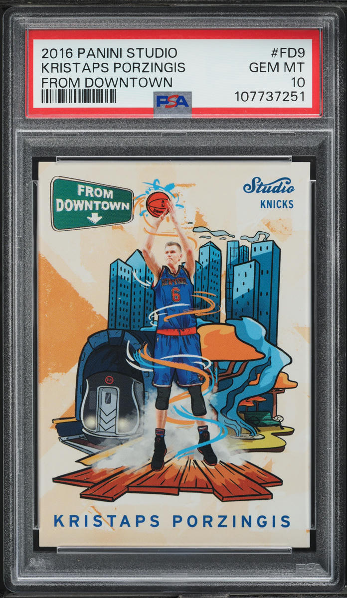 2016 Panini Studio From Downtown Kristaps Porzingis #FD9 PSA 10 GEM MINT