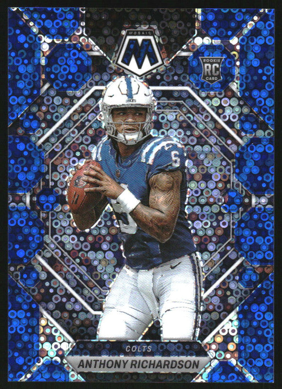 2023 Panini Mosaic Blue No Huddle Mosaic Prizm #282 Anthony Richardson RC /75
