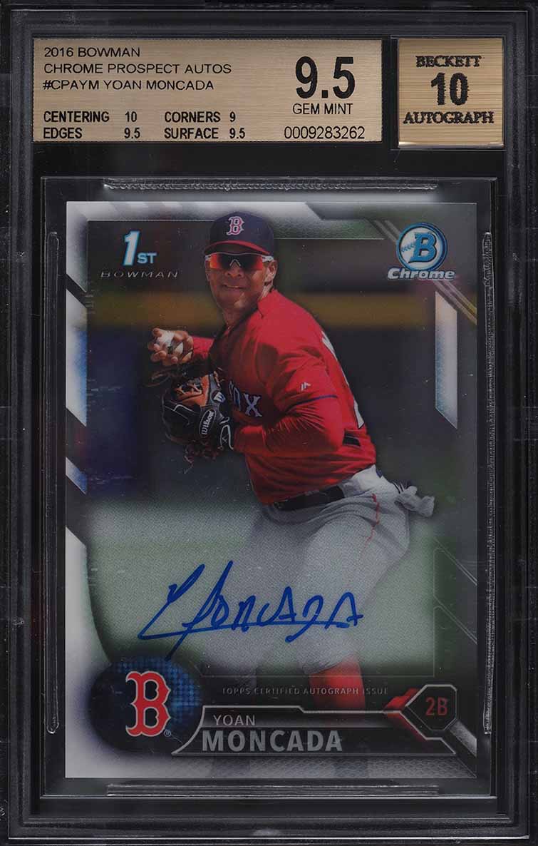 2016 Bowman Chrome Prospect Yoan Moncada ROOKIE AUTO #CPA-YM BGS 9.5 GEM MINT