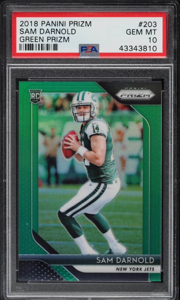 2018 Panini Prizm Green Sam Darnold ROOKIE #203 PSA 10 GEM MINT
