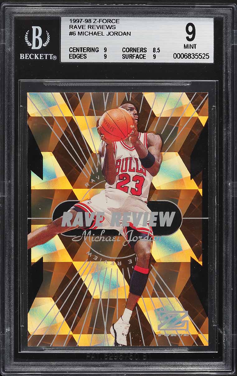 1997 Skybox Z-Force Rave Review Michael Jordan #6 BGS 9 MINT