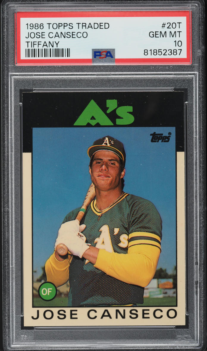 1986 Topps Traded Tiffany Jose Canseco ROOKIE #20T PSA 10 GEM MINT