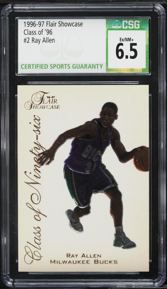 1996 Flair Showcase Class Of '96 Ray Allen ROOKIE #2 CSG 6.5 EXMT+