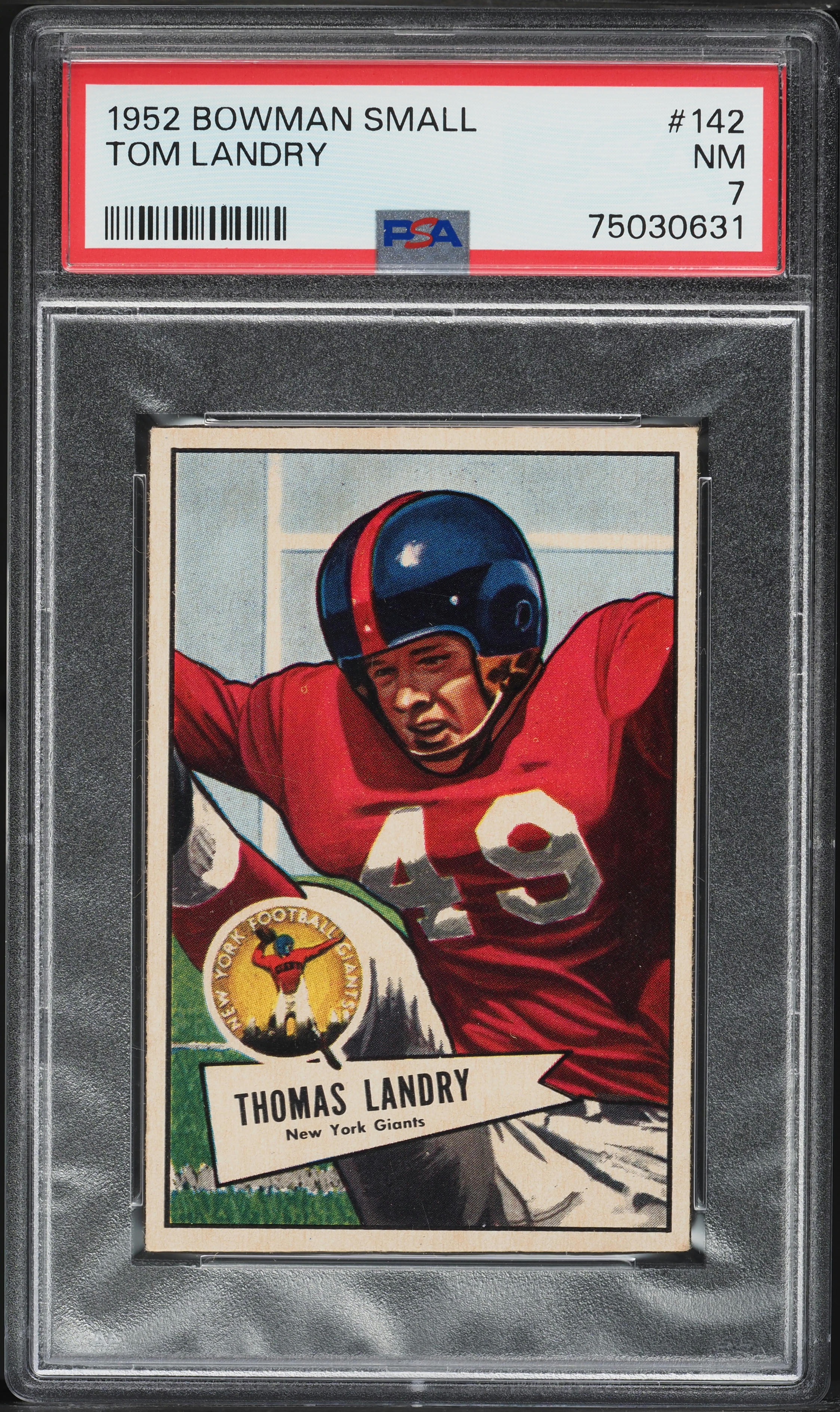 1952 Bowman Small Tom Landry #142 PSA 7 NRMT