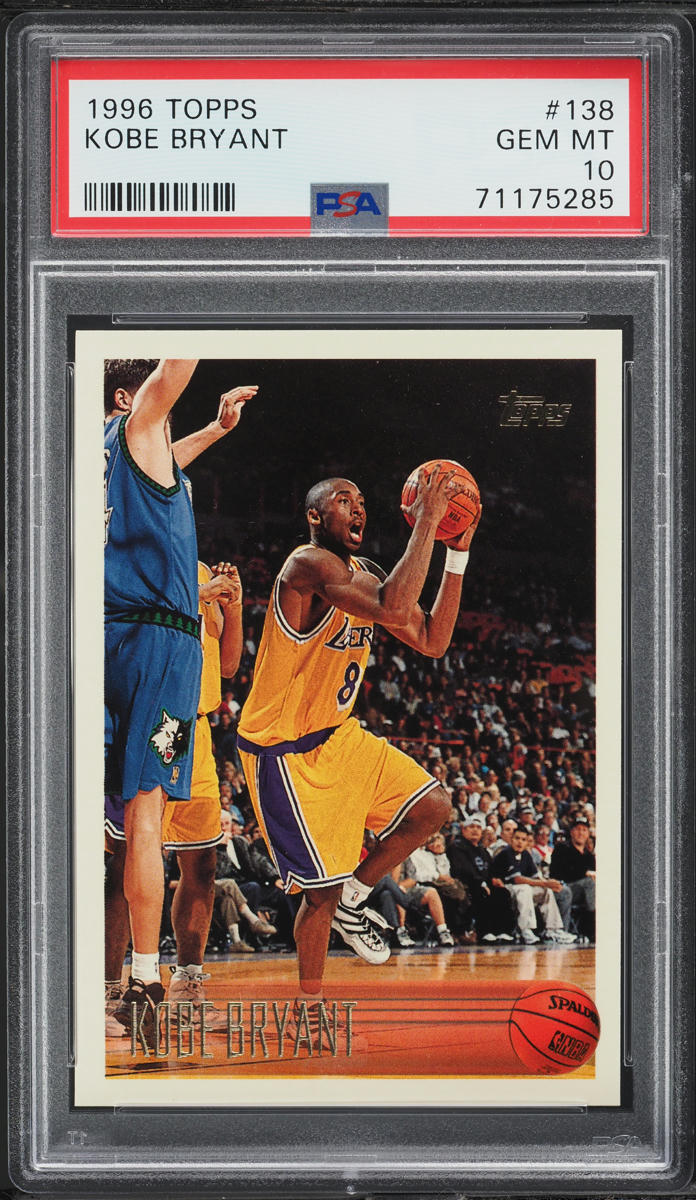 1996 Topps Basketball Kobe Bryant ROOKIE #138 PSA 10 GEM MINT